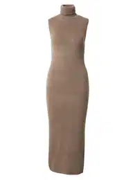 Úpletové šaty tmavě béžová