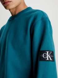 Calvin Klein Jeans Sweatshirt petrol/schwarz/weiß