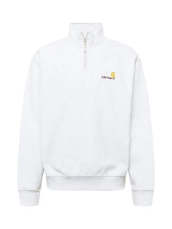 Carhartt WIP Sweatshirt Half Zip American Script Sweatjacke gelb/graumeliert/bordeaux