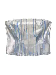 Top modrá džínovina / zlatá