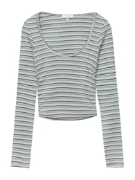 Tričko šedý melír / smaragdová / bílá