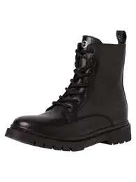 Šněrovací kozačky černá