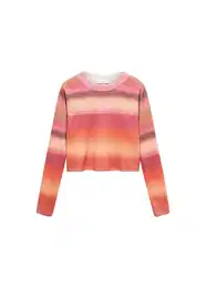 Svetr 'tyedye' hnědá / oranžová / pink / červená