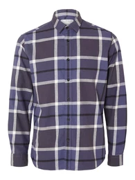 Hemd 'REGOWEN' indigo / dunkellila / wei