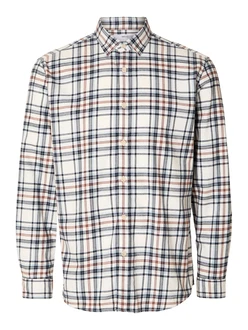 SELECTED HOMME Hemd 'Regowen' creme/navy/braun