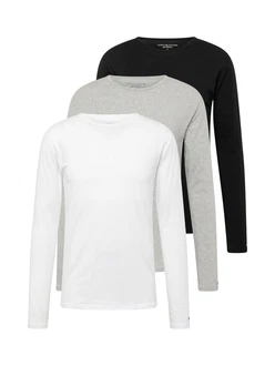 Tommy Hilfiger Underwear Shirt T-Shirt 3P LS Tee mit Markenlabel graumeliert/schwarz/wei/Schwarz/Grau