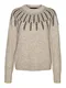 VERO MODA Pulover 'Fif Fairisle'  bež melange / tamno smeđa