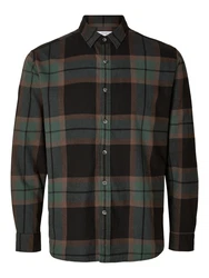 SELECTED HOMME Hemd 'Regowen' braun/dunkelgrün/schwarz