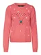 VERO MODA Pulover 'Candy Heart'  tamno zelena / svijetloroza / crvena / bijela