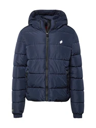 Superdry Steppjacke HOODED SPORTS PUFFR JACKET nachtblau/weiß