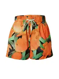 Kalhoty zelená / oranžová / černá