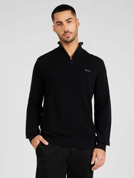 GANT Pullover Strickpullover Troyer Schwarz/schwarz