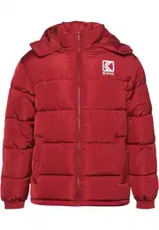 Přechodná bunda tmavě červená / bílá