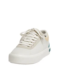Sneaker sand / dunkelbeige / smaragd / weiß