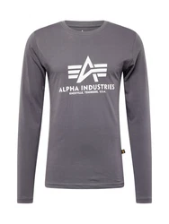 ALPHA INDUSTRIES Shirt dunkelgrau/weiß