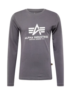 ALPHA INDUSTRIES Shirt dunkelgrau/weiß ALPHA INDUSTRIES Shirt dunkelgrau/weiß