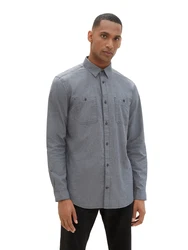 TOM TAILOR Hemd Langarmhemd taubenblau