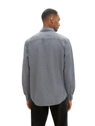 TOM TAILOR Hemd Langarmhemd taubenblau