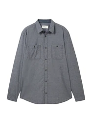 TOM TAILOR Hemd Langarmhemd taubenblau