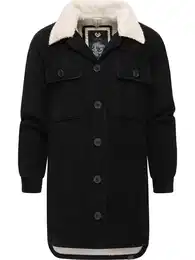 Přechodná bunda 'Kyoka' černá / barva bílé vlny