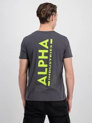 Alpha Industries T-Shirt Rundhalsshirt Backprint T (T-Shirt) zitrone/anthrazit