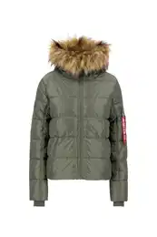 ALPHA INDUSTRIES Zimní bunda hnědá / zelená / červená