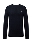 Gant Rundhalspullover COTTON CABLE C-NECK Blau