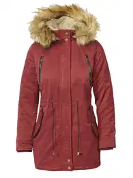 Přechodová parka béžová / tmavě červená