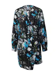 Šaty azurová / šedá / světle zelená / černá