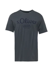 s.Oliver Herren 2139909 T-Shirt Silber/Blau/Grau