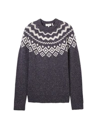 Pullover graphit / wei