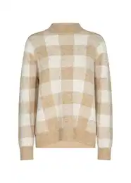 Svetr 'TEONA' písková / bílá