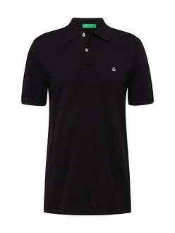 United Colors of Benetton Poloshirt mit Logo in Brusthöhe schwarz United Colors of Benetton Poloshirt mit Logo in Brusthöhe schwarz