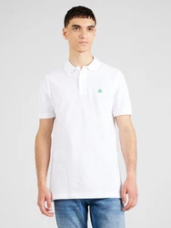 United Colors of Benetton Poloshirt mit Logo in Brusthöhe grün/weiß