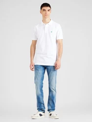 United Colors of Benetton Poloshirt mit Logo in Brusthöhe grün/weiß