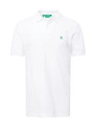 United Colors of Benetton Poloshirt mit Logo in Brusthöhe grün/weiß