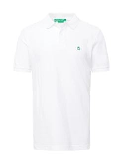 United Colors of Benetton Poloshirt mit Logo in Brusthöhe grün/weiß United Colors of Benetton Poloshirt mit Logo in Brusthöhe grün/weiß