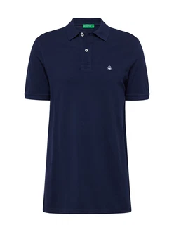 United Colors of Benetton Poloshirt mit Logo in Brusthöhe dunkelblau