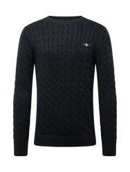 Gant Rundhalspullover COTTON CABLE C-NECK Schwarz/Blau/Dunkelblau/Schwarz/Blau/Dunkelblau/Schwarz/Dunkelblau/Blau/Schwarz/Blau/Dunkelblau/Schwarz/Blau/Dunkelblau/Schwarz/Blau/Dunkelblau/Schwarz/Blau/Dunkelblau/Schwarz/Blau/Dunkelblau/Schwarz/Blau/Dunkelblau/Schwarz/Blau/Dunkelblau/Schwarz/Blau/Dunkelblau