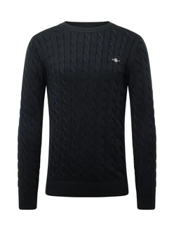 Gant Rundhalspullover COTTON CABLE C-NECK Schwarz/Blau/Dunkelblau/Schwarz/Blau/Dunkelblau/Schwarz/Dunkelblau/Blau/Schwarz/Blau/Dunkelblau/Schwarz/Blau/Dunkelblau/Schwarz/Blau/Dunkelblau/Schwarz/Blau/Dunkelblau/Schwarz/Blau/Dunkelblau/Schwarz/Blau/Dunkelblau/Schwarz/Blau/Dunkelblau/Schwarz/Blau/Dunkelblau