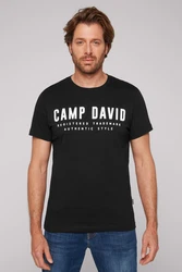 CAMP DAVID T-Shirt mit Logo Print schwarz/weiß