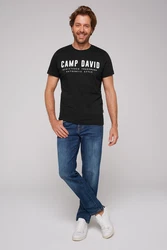 CAMP DAVID T-Shirt mit Logo Print schwarz/weiß