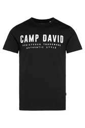 CAMP DAVID T-Shirt mit Logo Print schwarz/weiß