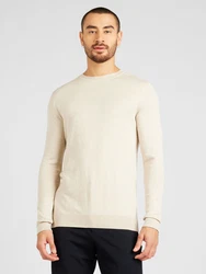 SELECTED HOMME Rundhalspullover Berg greige