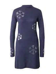 Pletena haljina 'FORA CHRISTMAS' mornarsko plava / srebro
