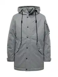 Přechodová parka šedý melír / černá