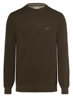 Gant Rundhalspullover Pique-Strickpullover Dunkelgrün/Khaki/Dunkelgrün/Khaki/Dunkelgrün/Khaki/Dunkelgrün/Khaki