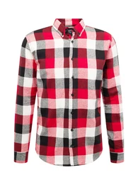 Hemd grau / rot / schwarz / wei