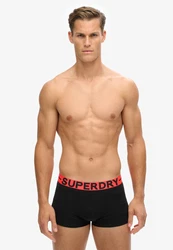 Superdry Herren Boxershorts TRUNK TRIPLE PACK Schwarz/Orange