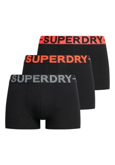 Superdry Herren Boxershorts TRUNK TRIPLE PACK Schwarz/Orange Superdry Herren Boxershorts TRUNK TRIPLE PACK Schwarz/Orange